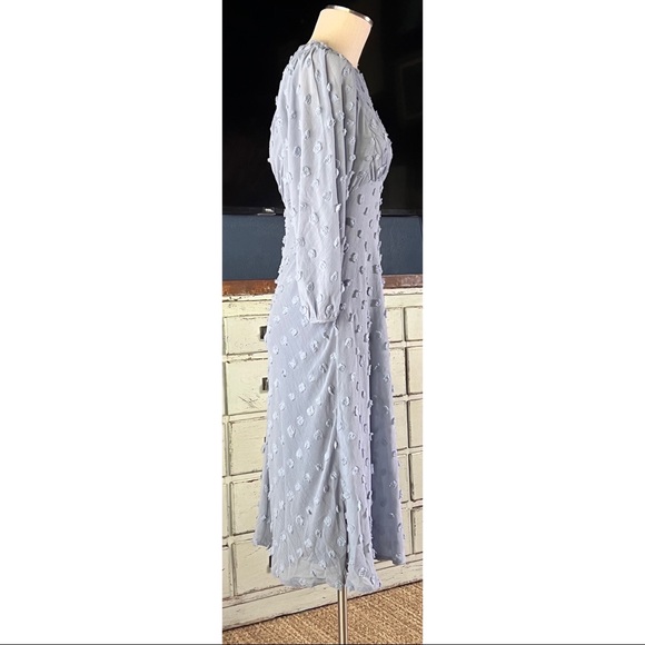 Anthropologie Michaela Textured Blue Midi Dress NWT New 2P - Picture 5 of 10